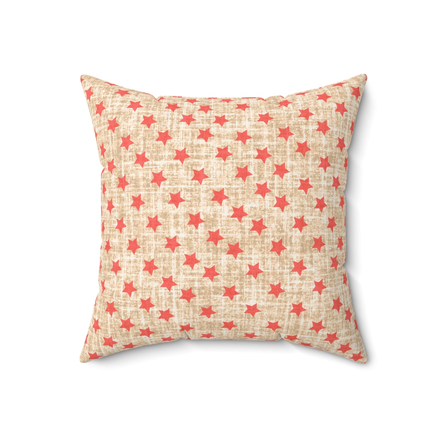 Red Star Pattern Throw Pillow- Pillow Included