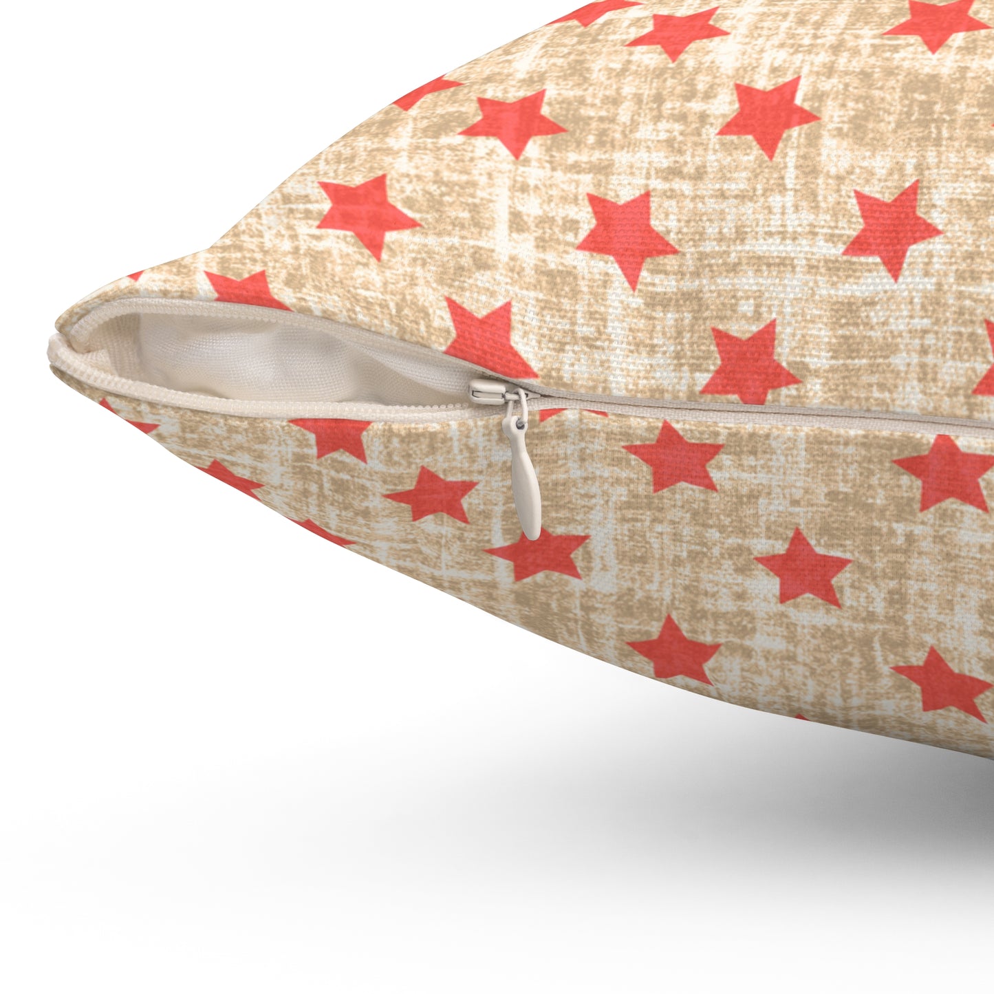 Red Star Pattern Throw Pillow- Pillow Included