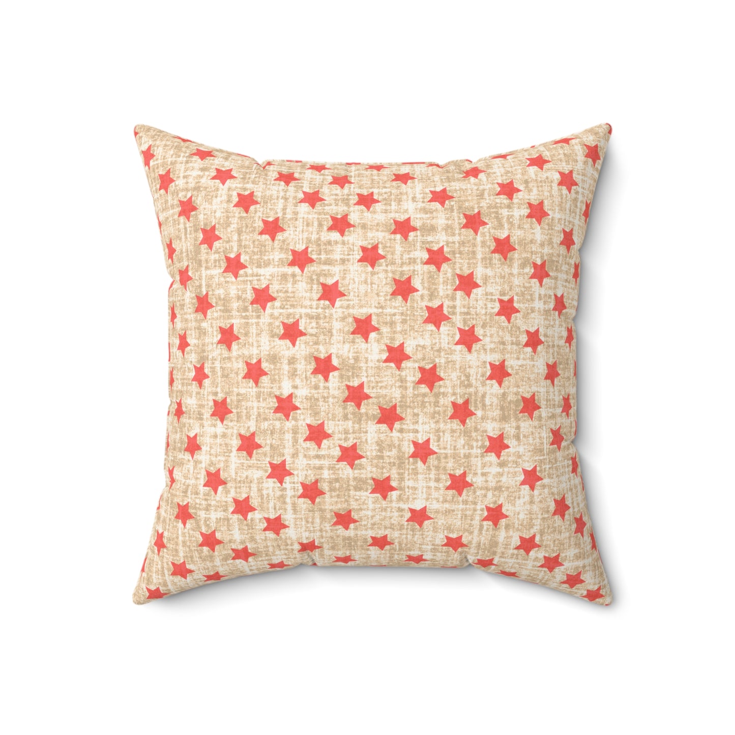 Red Star Pattern Throw Pillow- Pillow Included