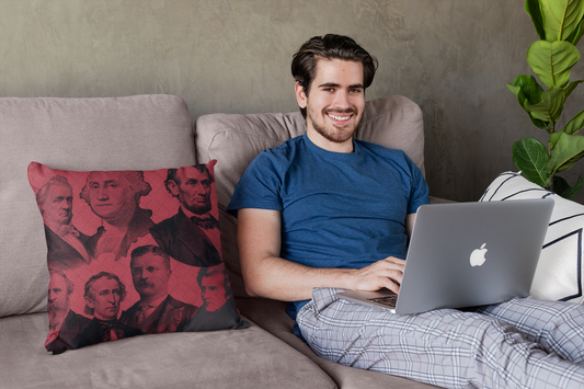 Former Presidents of the United States of America Square Pillow- Pillow Included