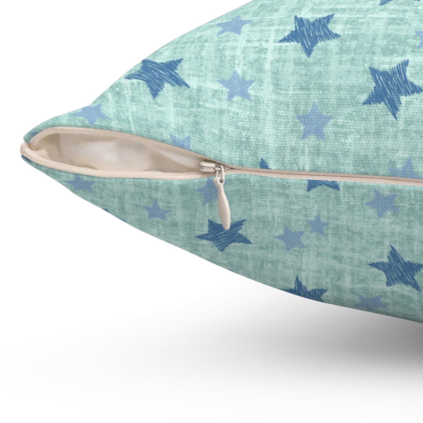 Blue Star Pattern Throw Pillow- Pillow Included
