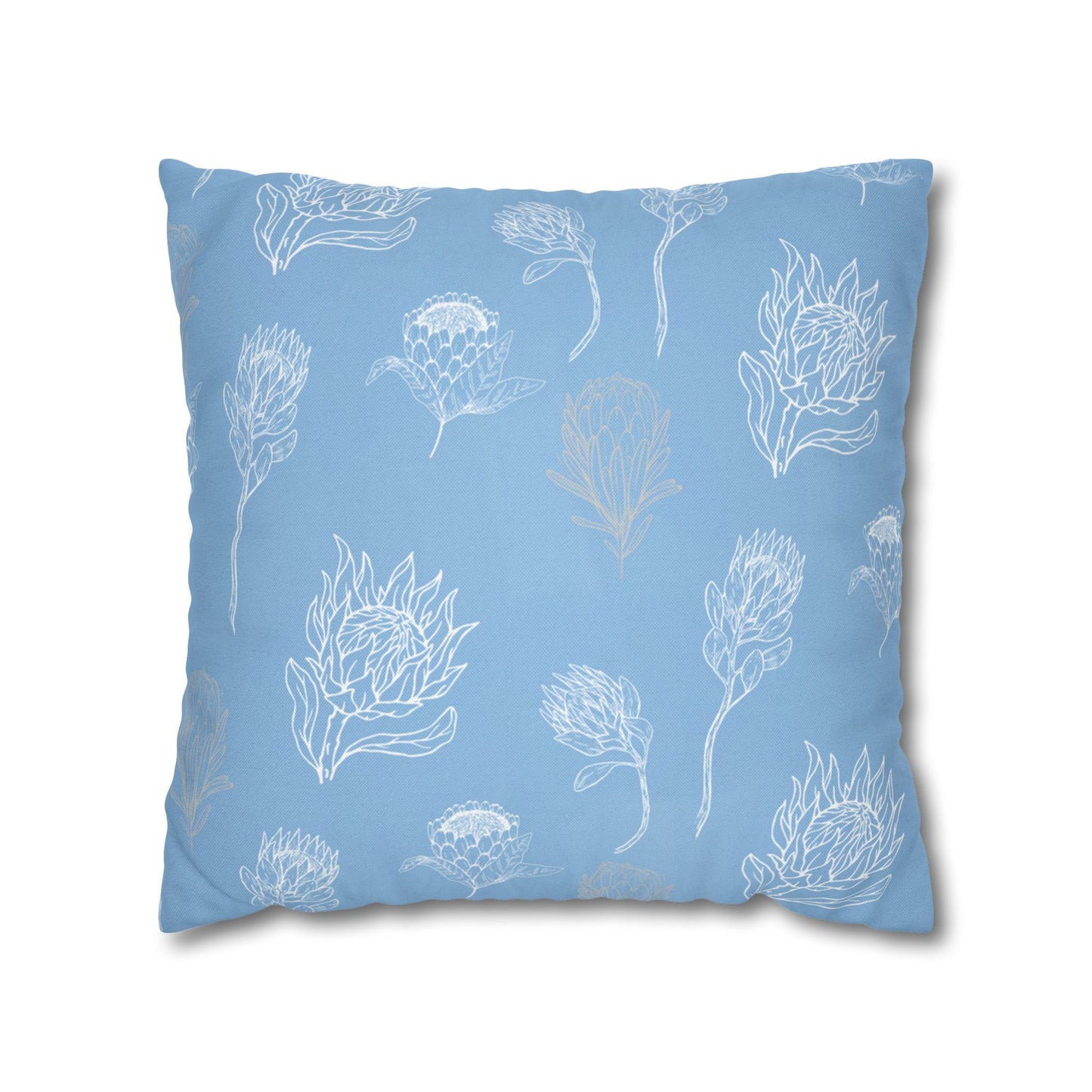 Blue Floral Protea Throw Pillow Case- Pillow not Included