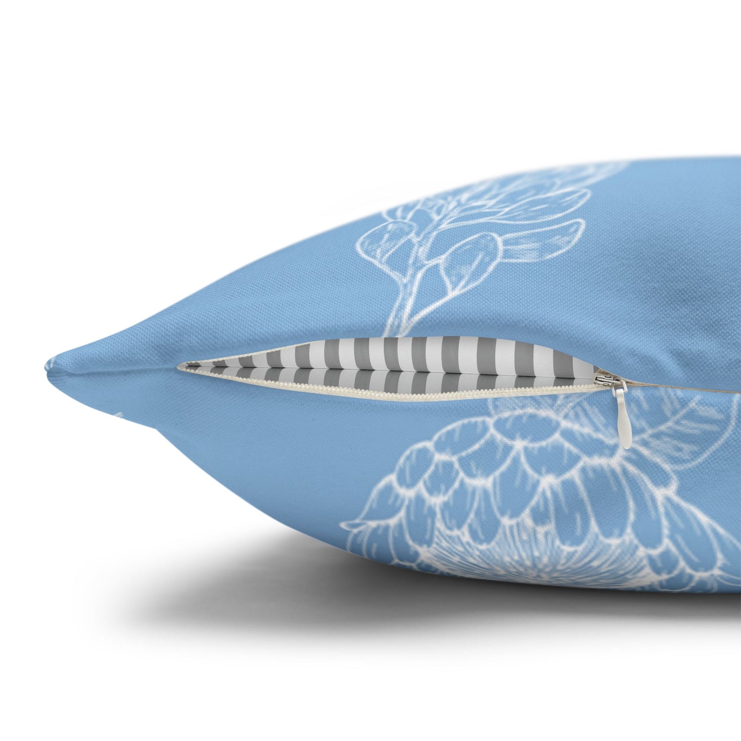 Blue Floral Protea Throw Pillow Case- Pillow not Included